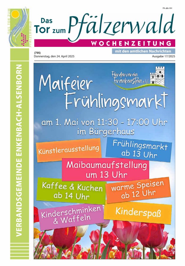 Das Tor zum Pfälzer Wald - VG Enkenbach-Alsenborn Titelblatt 17/2025