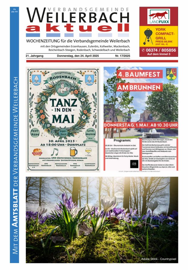 Verbandsgemeinde Weilerbach aktuell Titelblatt 17/2025
