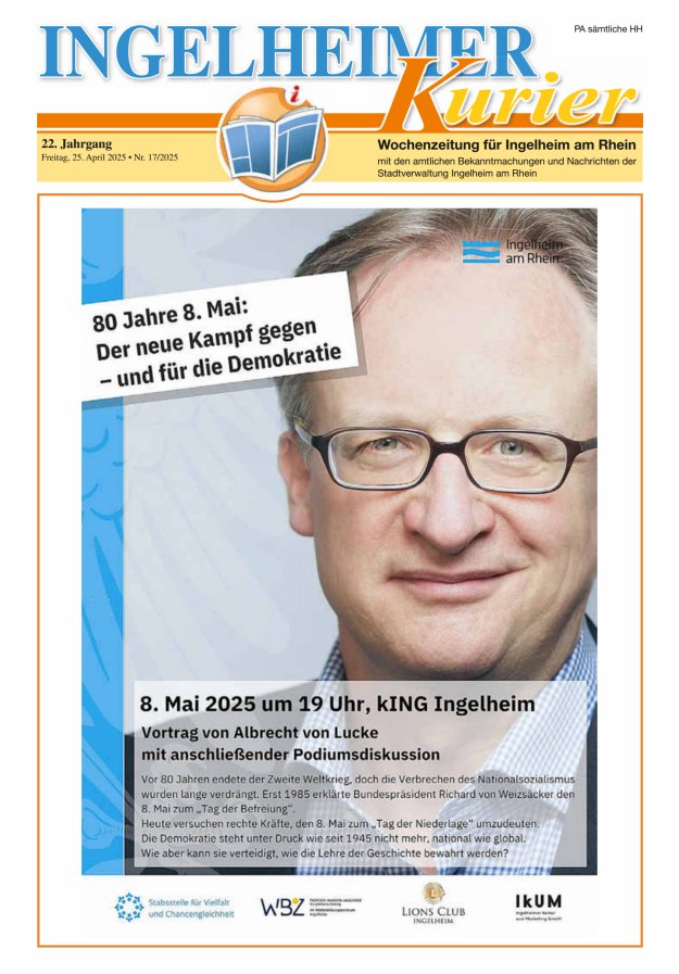 Ingelheimer Kurier Titelblatt 17/2025