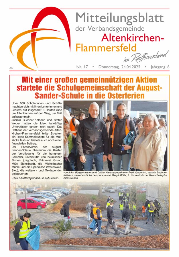 Mitteilungsblatt Verbandsgemeinde Altenkirchen-Flammersfeld Titelblatt 17/2025