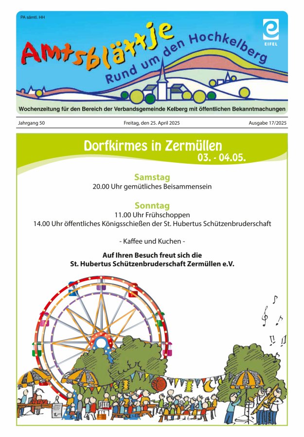 Amtsblättje - Rund um den Hochkelberg Titelblatt 17/2025