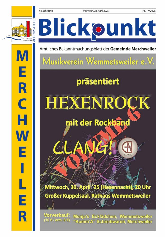 Blickpunkt Merchweiler Titelblatt 17/2025