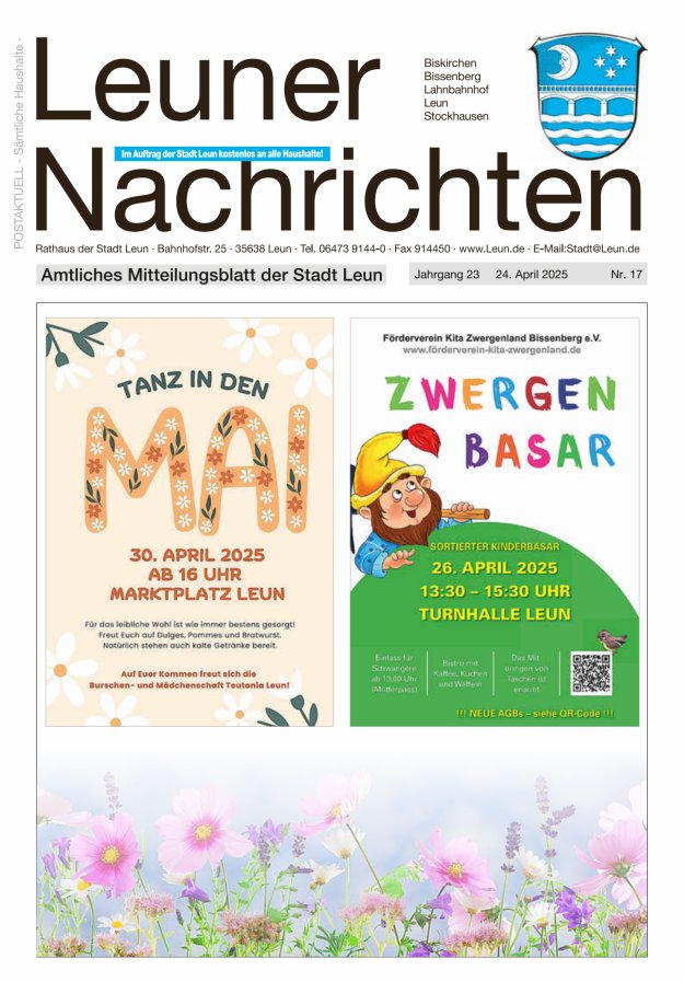 Leuner Nachrichten Titelblatt 17/2025