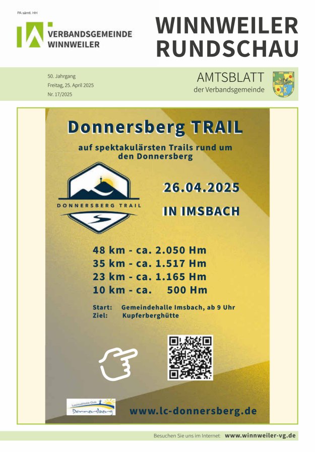 Winnweiler Rundschau Titelblatt 17/2025