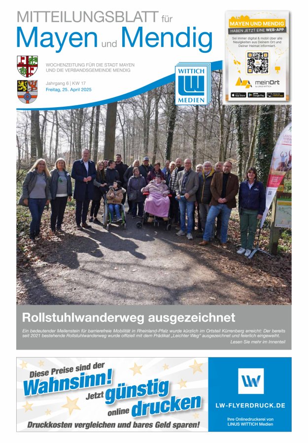 Mitteilungsblatt für Mayen und Mendig Titelblatt 17/2025