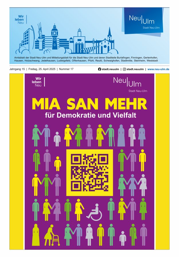 Amtsblatt der Stadt Neu-Ulm und Mitteilungsblatt für die Stadt Neu-Ulm Titelblatt 17/2025