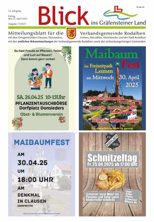Blick ins Gräfensteiner Land VG Rodalben Titelblatt 17/2025