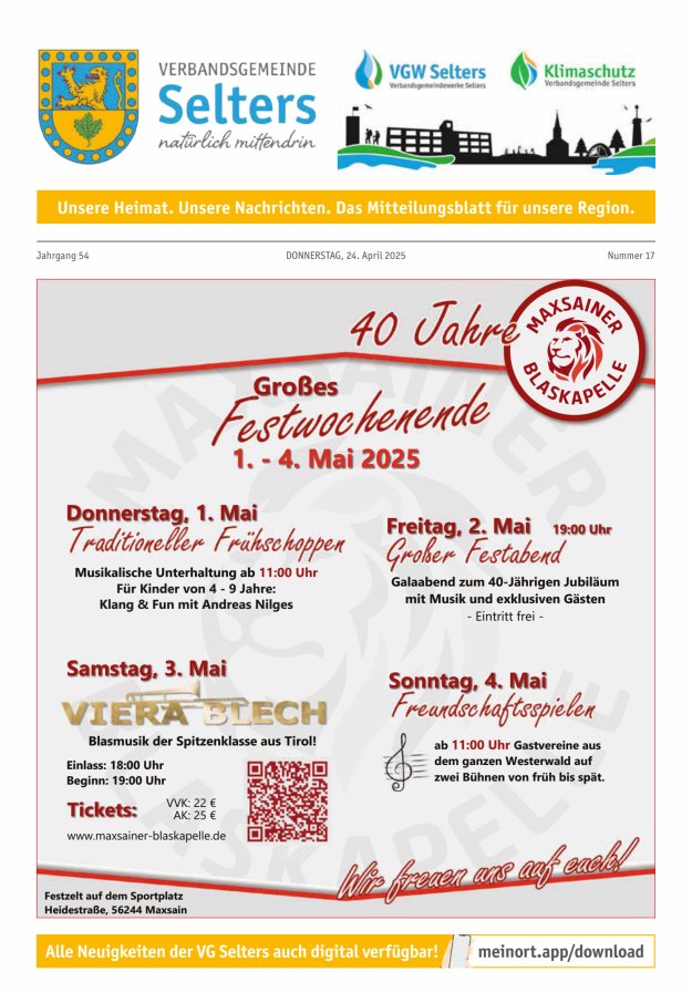 Unsere Verbandsgemeinde Selters Ww Titelblatt 17/2025