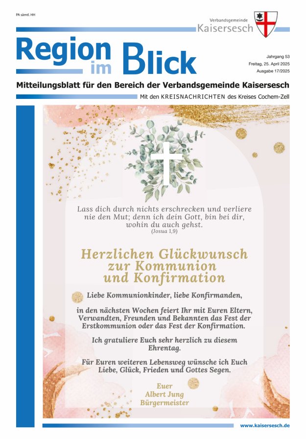 Region im Blick VG Kaisersesch Titelblatt 17/2025