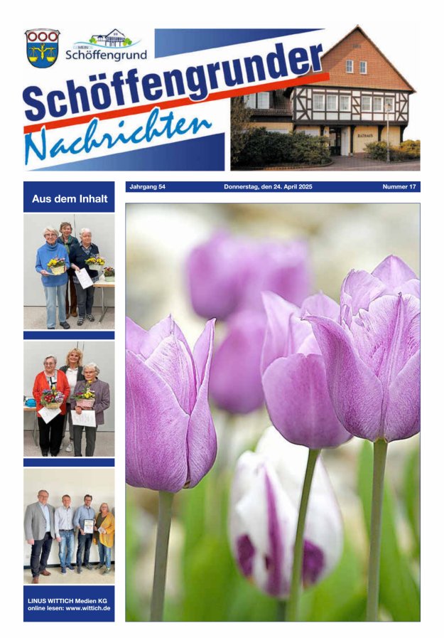 Schöffengrunder Nachrichten Titelblatt 17/2025