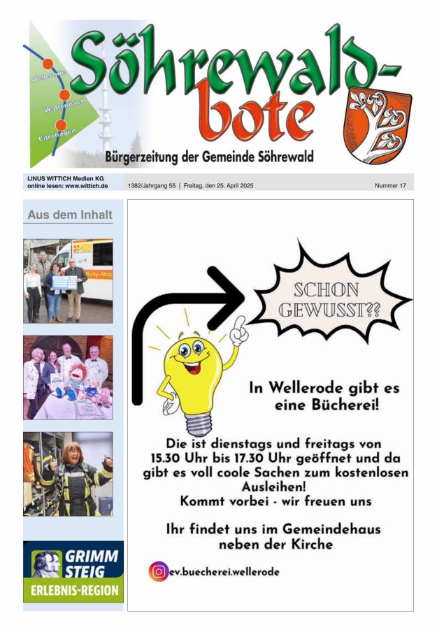 Söhrewaldbote Titelblatt 17/2025