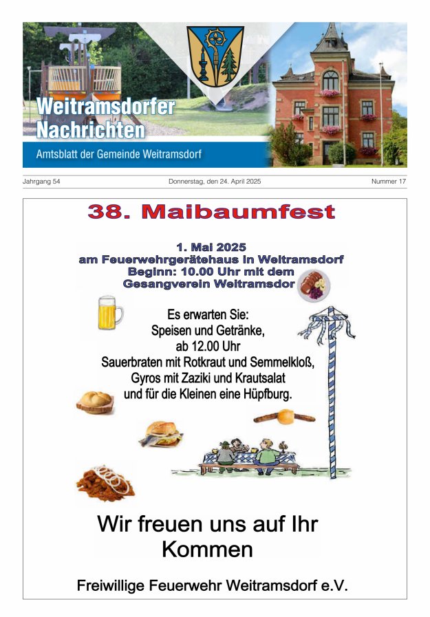 Weitramsdorfer Nachrichten Titelblatt 17/2025