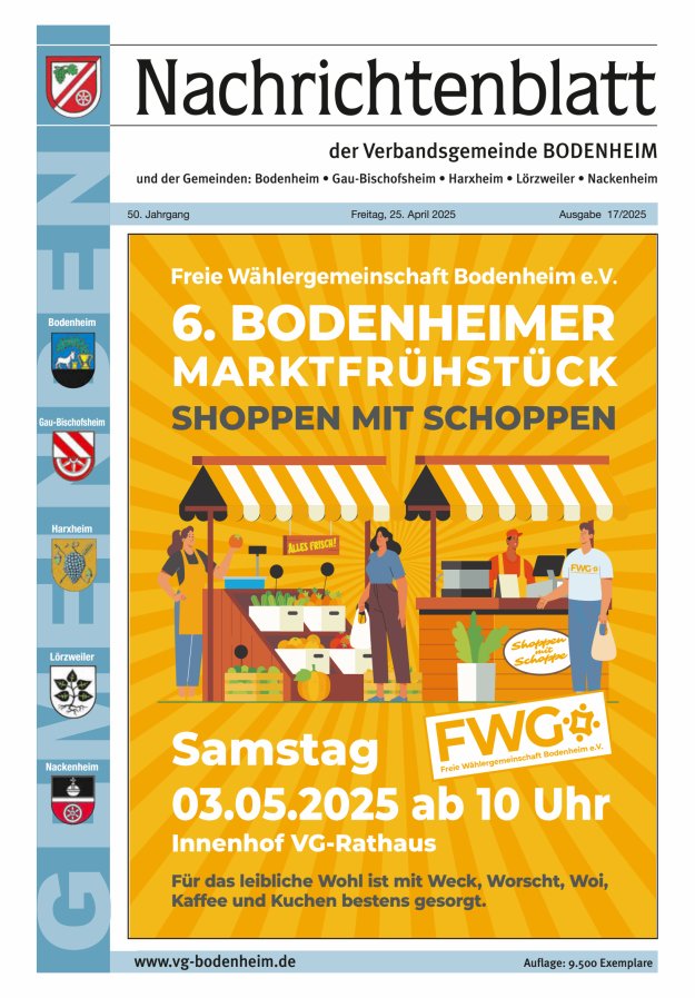 Nachrichtenblatt der VG Bodenheim              Titelblatt 17/2025