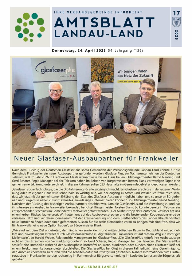 Amtsblatt VG Landau-Land Titelblatt 17/2025