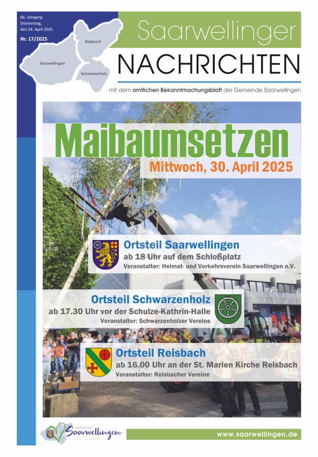 Saarwellinger Nachrichten Titelblatt 17/2025