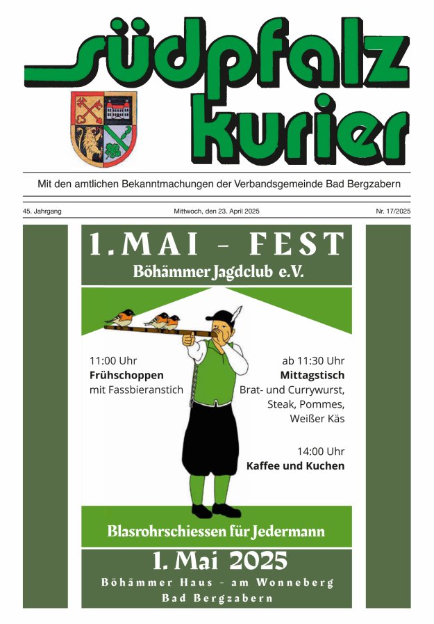 Südpfalz Kurier - VG Bad Bergzabern Titelblatt 17/2025