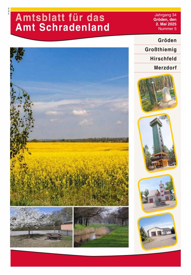 Amtsblatt für das Amt Schradenland Titelblatt 05/2025