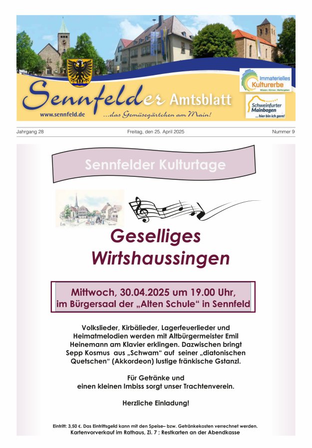 Sennfelder Amtsblatt Titelblatt 09/2025
