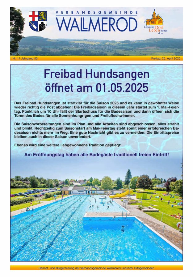 Wir über uns - Verbandsgemeinde Wallmerod Titelblatt 17/2025