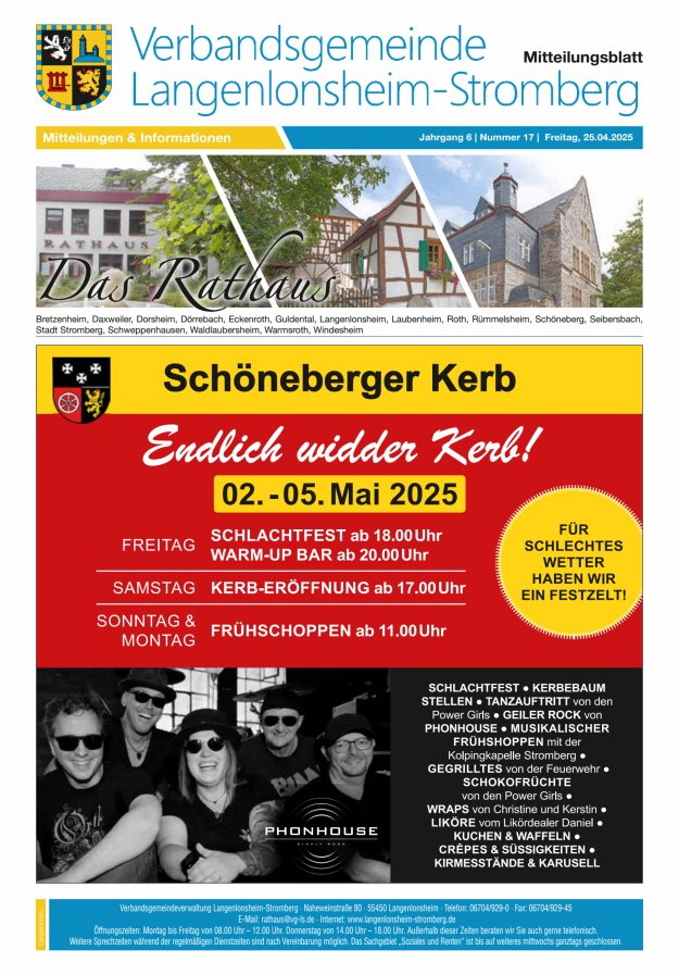 Das Rathaus - MTB d VG Langenlonsheim-Stromberg Titelblatt 17/2025