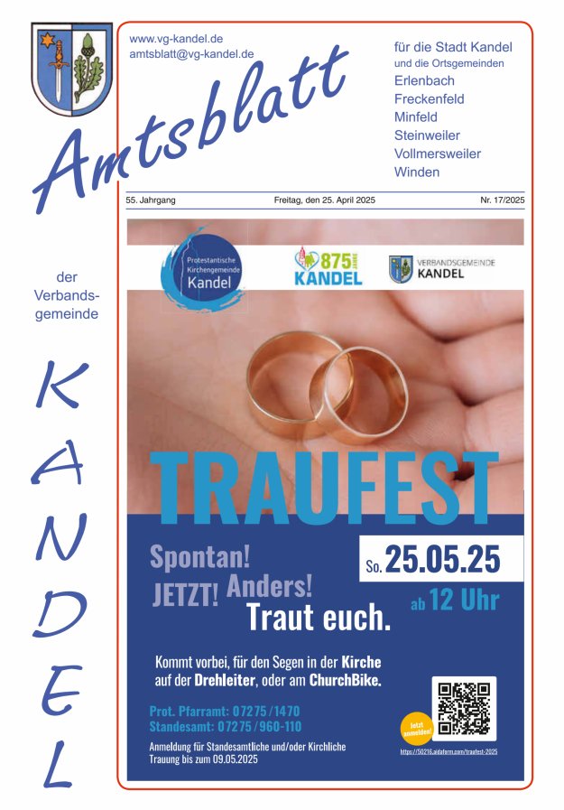 Amtsblatt VG Kandel Titelblatt 17/2025
