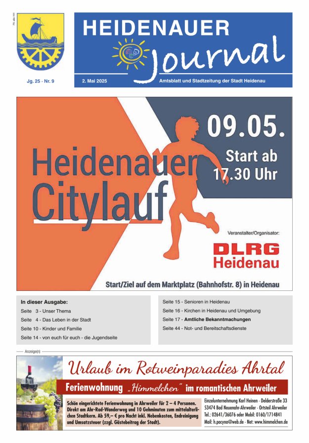 Heidenauer Journal - Amtsblatt und Stadtzeitung der Stadt Heidenau Titelblatt 09/2025