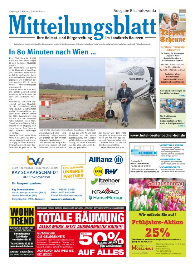 Mitteilungsblatt LK Bautzen Ausgabe Bischofswerda Titelblatt 16/2025
