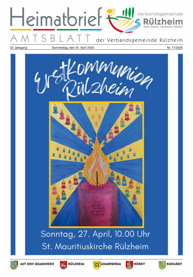 Heimatbrief VG Rülzheim Titelblatt 17/2025