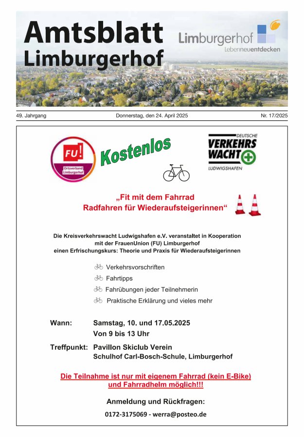 Amtsblatt Limburgerhof Titelblatt 17/2025