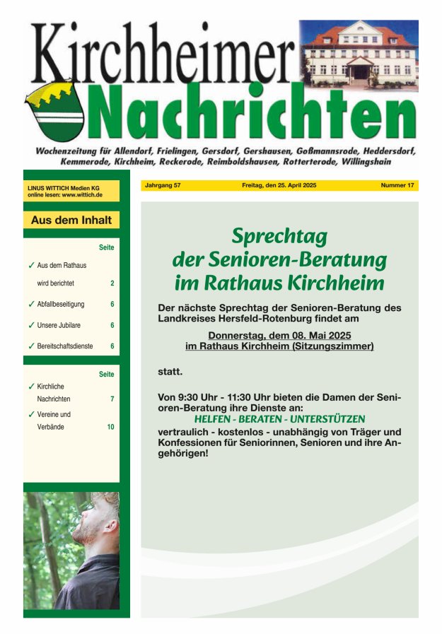 Kirchheimer Nachrichten Titelblatt 17/2025
