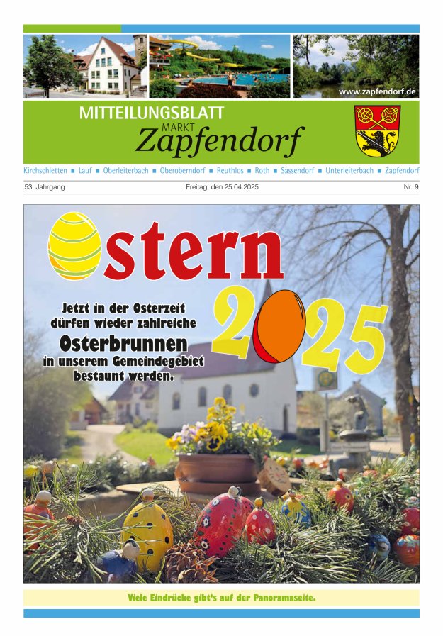 Mitteilungsblatt Markt Zapfendorf Titelblatt 09/2025