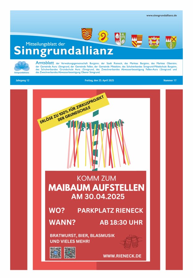 Mitteilungsblatt der Sinngrundallianz Titelblatt 17/2025
