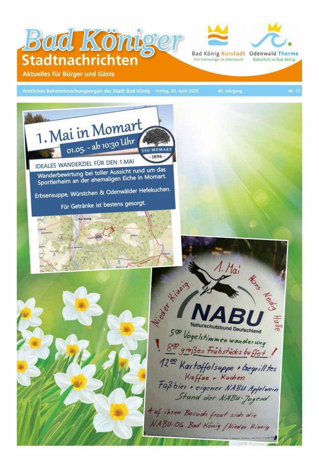 Bad Königer Stadtnachrichten und Badeblatt Titelblatt 17/2025