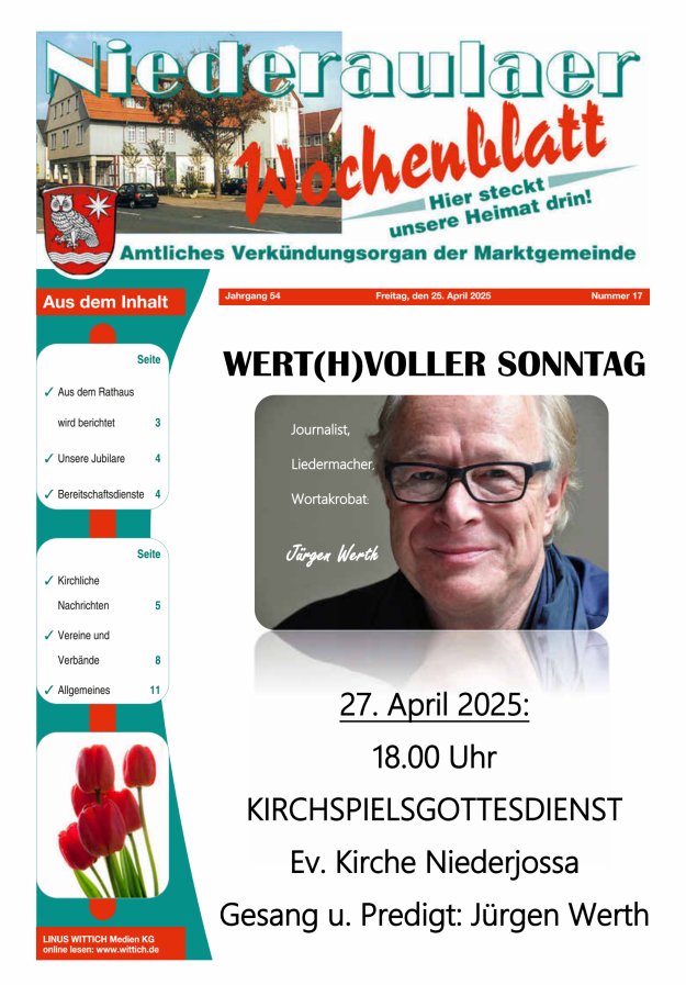 Niederaulaer Wochenblatt Titelblatt 17/2025