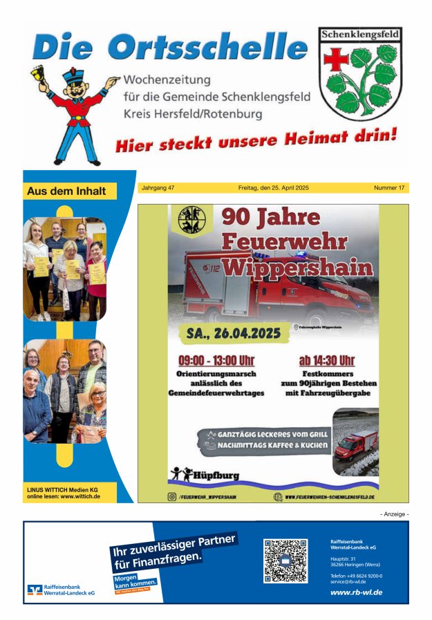 Die Ortsschelle Titelblatt 17/2025