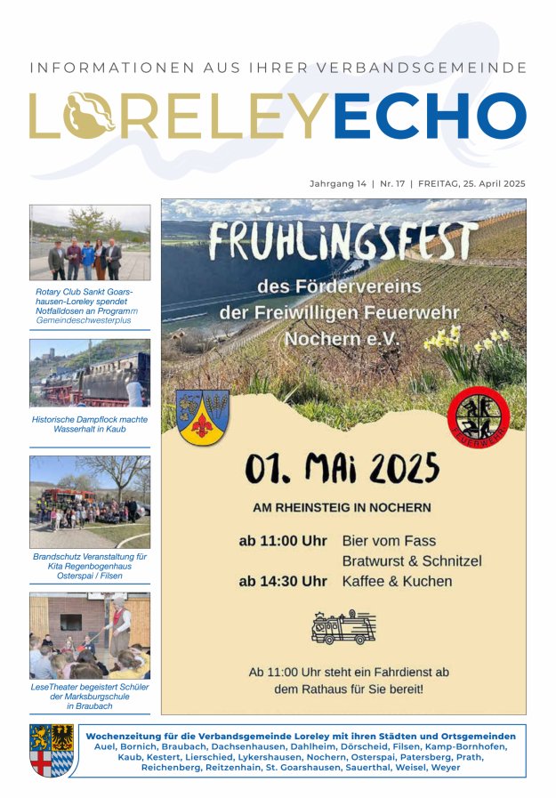 Loreley-Echo - Mitteilungsblatt der Verbandsgemeinde Loreley Titelblatt 17/2025