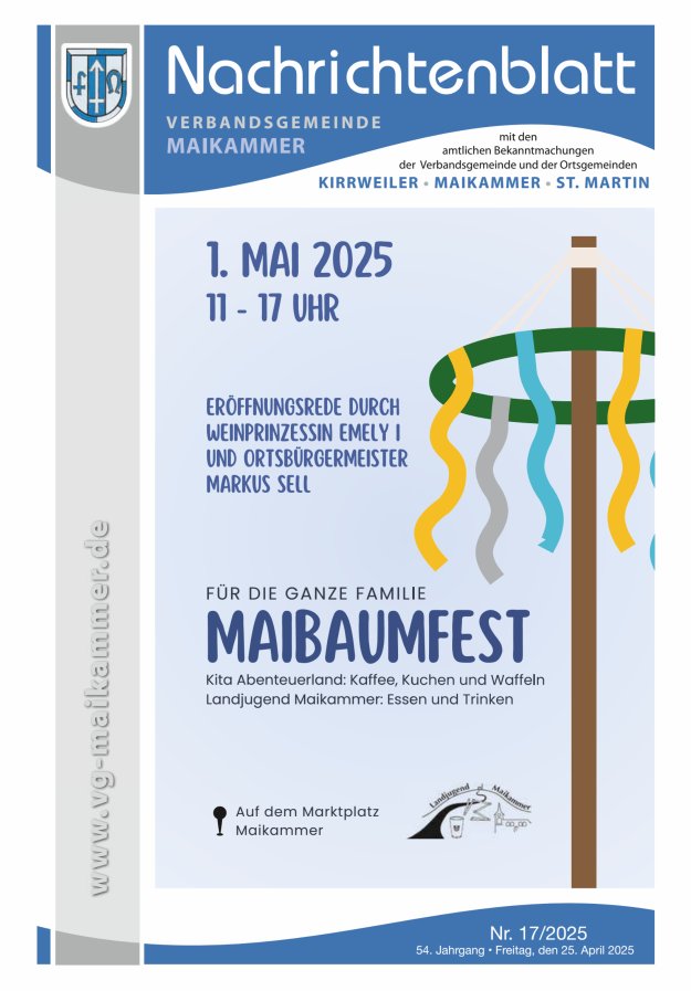Nachrichtenblatt VG Maikammer Titelblatt 17/2025