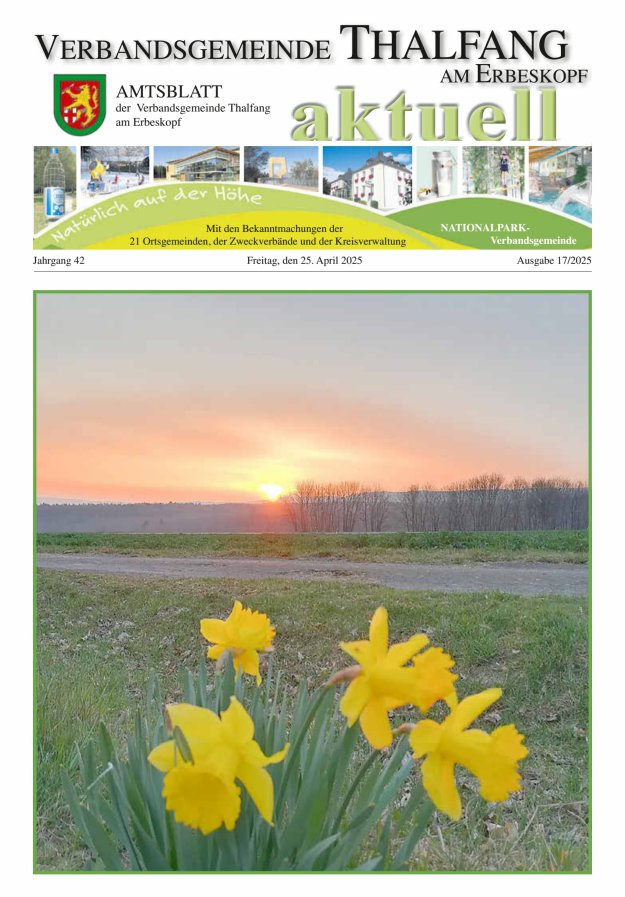 Thalfang aktuell - Amtsblatt VG Thalfang Titelblatt 17/2025