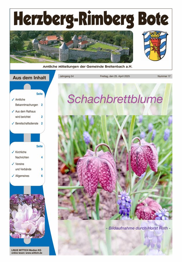 Herzberg-Rimberg Bote Titelblatt 17/2025