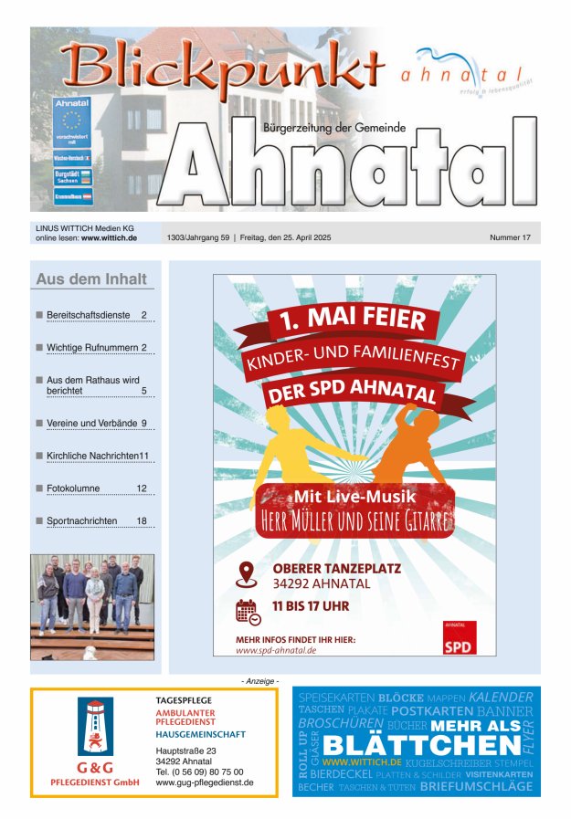 Blickpunkt Ahnatal Titelblatt 17/2025