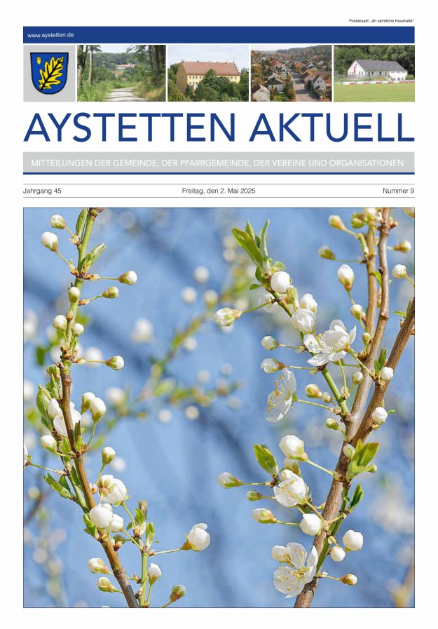 Aystetten Aktuell Wir über uns Titelblatt 09/2025