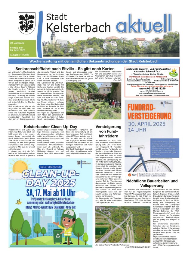 Kelsterbach aktuell Titelblatt 17/2025
