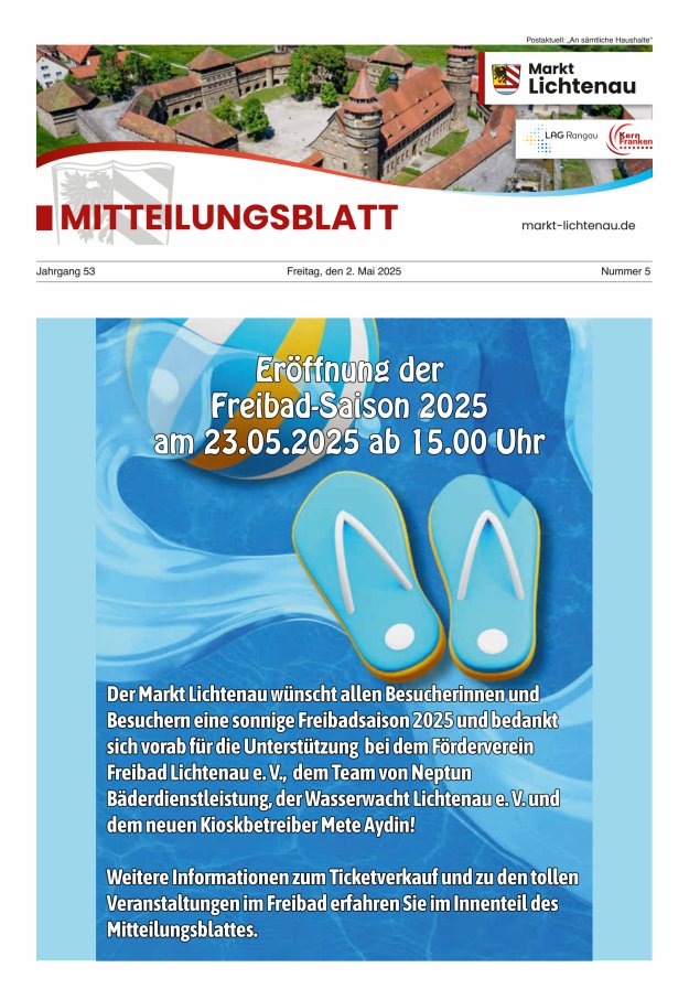 Markt Lichtenau in Bayern Titelblatt 05/2025