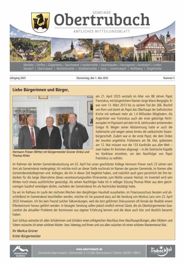 Obertrubach Titelblatt 05/2025