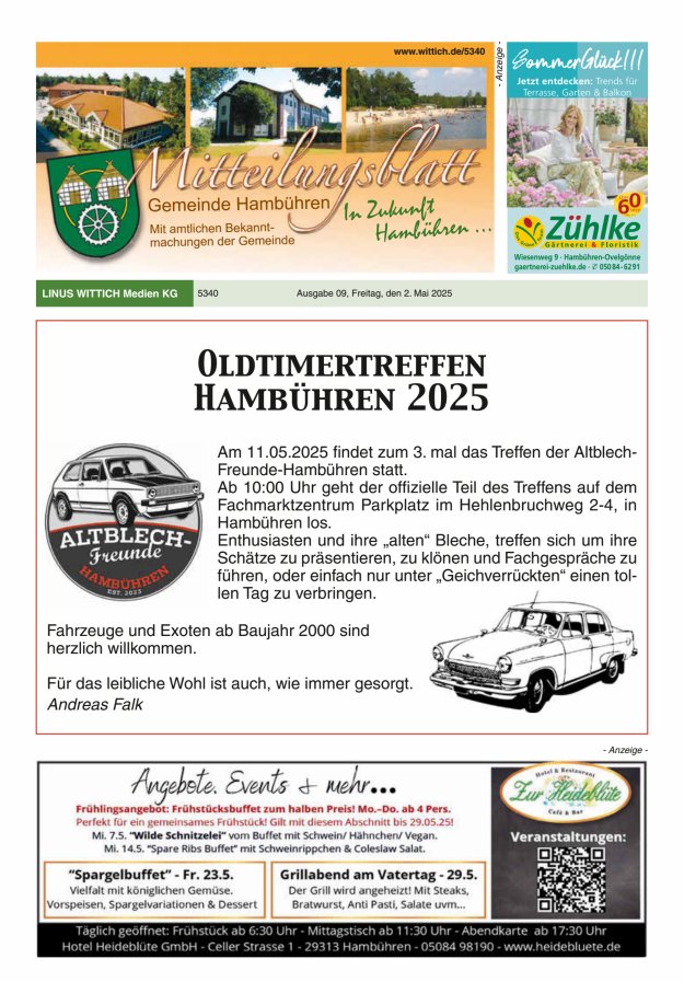 Mitteilungsblatt der Gemeinde Hambühren Titelblatt 09/2025