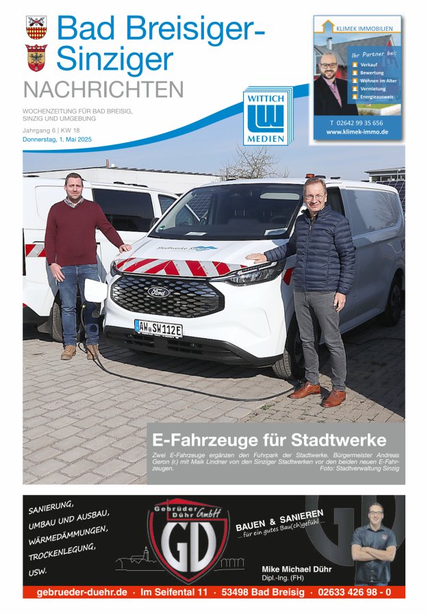 Bad Breisiger-Sinziger Nachrichten Titelblatt 18/2025