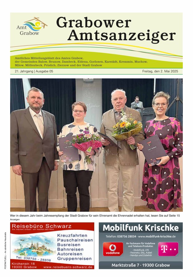Grabower Amtsanzeiger Titelblatt 05/2025