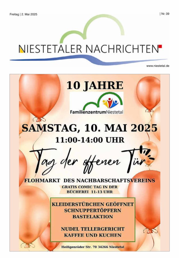 Niestetaler Nachrichten Titelblatt 09/2025
