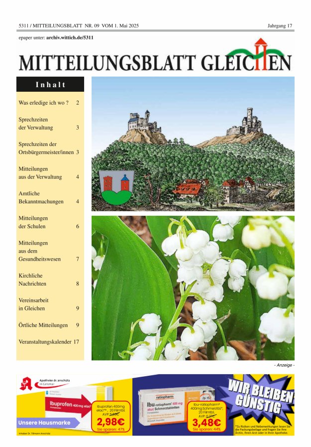 Mitteilungsblatt Gleichen Titelblatt 09/2025