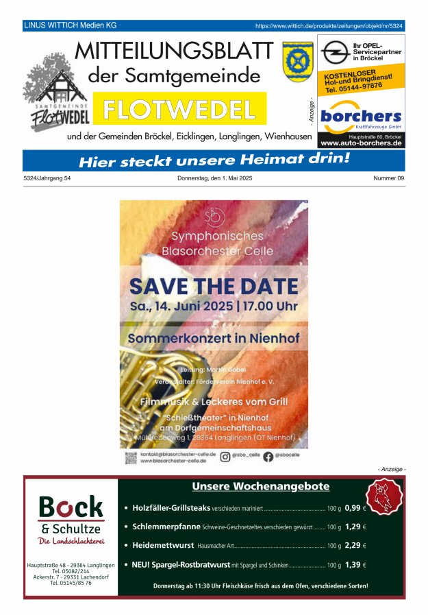 Mitteilungsblatt der Samtgemeinde Flotwedel Titelblatt 09/2025